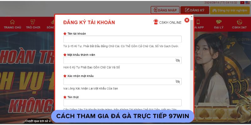 Cách tham gia đá gà trực tiếp 97win Cách tham gia đá gà trực tiếp 97win
